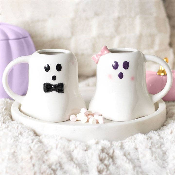 Spooky⚫️BOO⚫️Mugs Set shops & Spooky⚫️Ghosts⚫️Canister‼️♥️