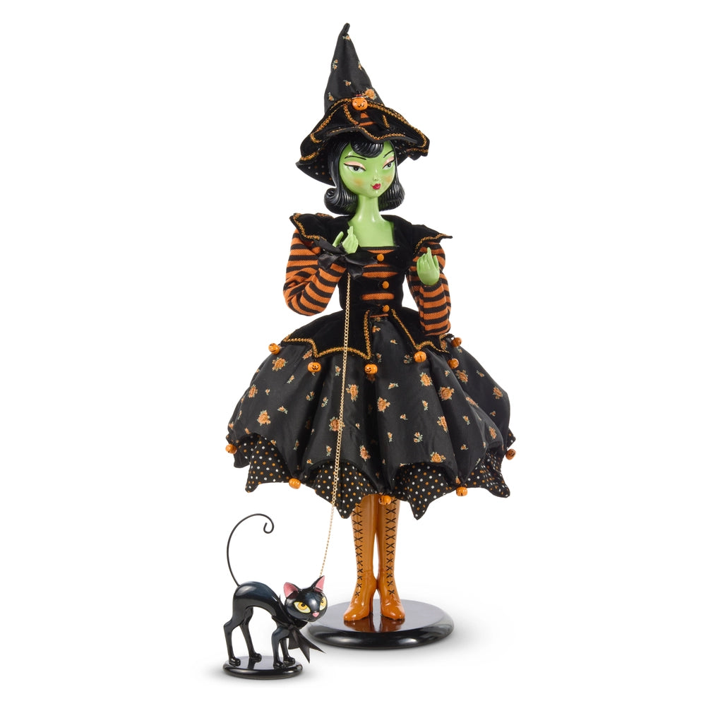 GREEN WITCH FASHIONISTA WITH CAT – Purple Box Boutique
