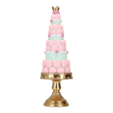 TABLE TOP PINK MACARON TREE WITH GOLD BASE