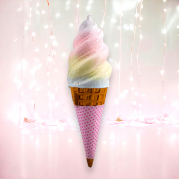 PINK SLEEVE RAINBOW SWIRL ICE CREAM CONE