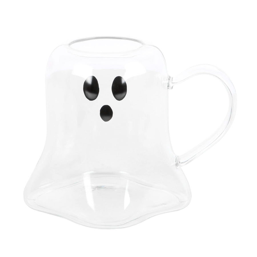 GHOST SHAPED GLASS HALLOWEEN MUG