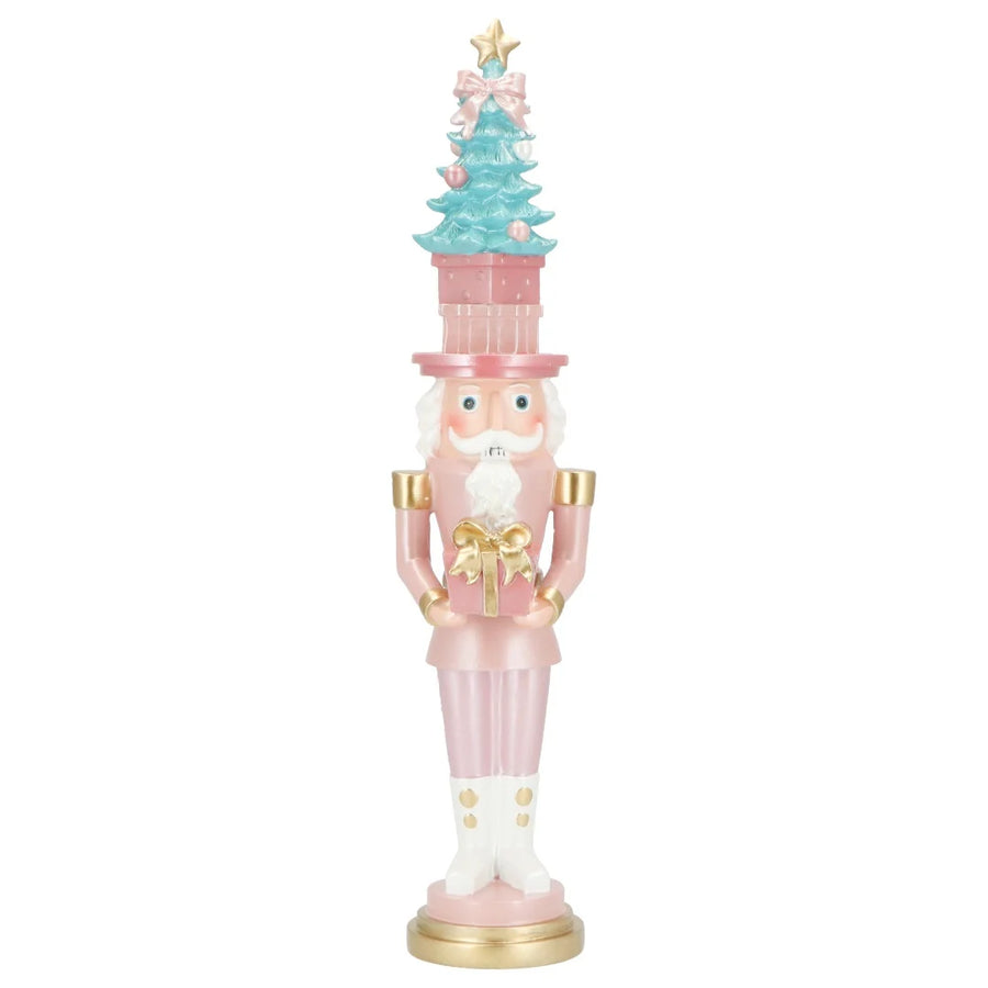 PINK NUTCRACKER WITH TREE ON HAT