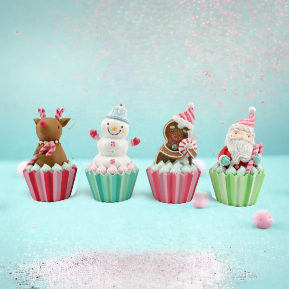 ASSORTED PASTEL CANDY CUPCAKE CHARACTERS