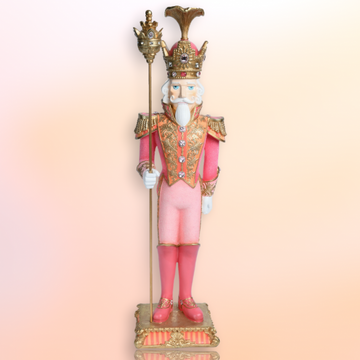 PINK GOLD NUTCRACKER WITH STAFF