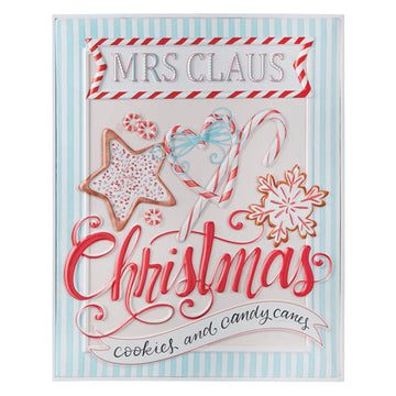 MRS. CLAUS' COOKIE EMBOSSED WALL ART