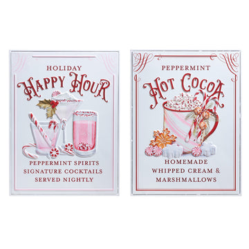 HOLIDAY REFRESHMENTS EMBOSSED WALL ART