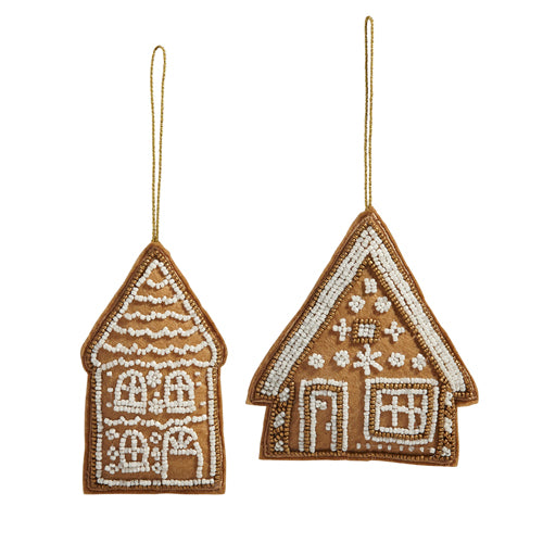 EMBROIDERED GINGERBREAD HOUSE ORNAMENT