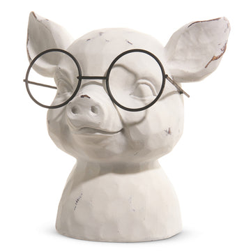 PIG BUST WITH GLASSES