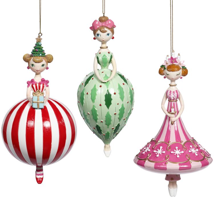 FESTIVE GIRL ORNAMENT SET