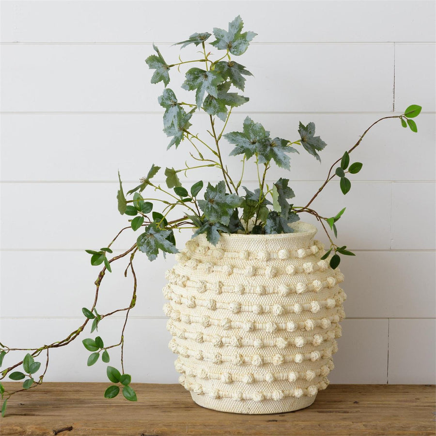IVORY TEXTURED KNOT CEMENT VASE