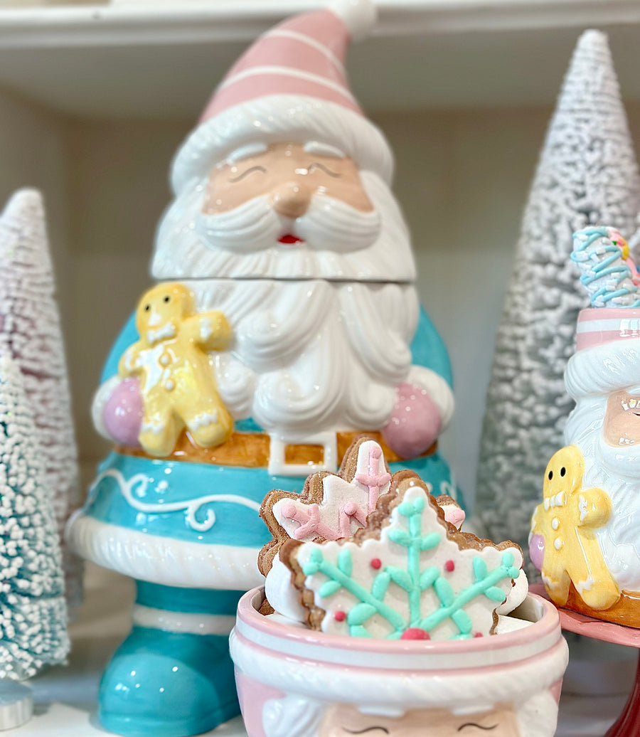 PASTEL SANTA COOKIE JAR