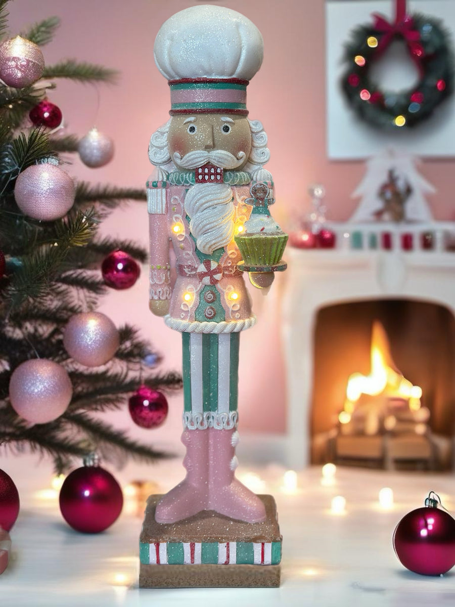 LIGHTED GINGERBREAD CUPCAKE NUTCRACKER