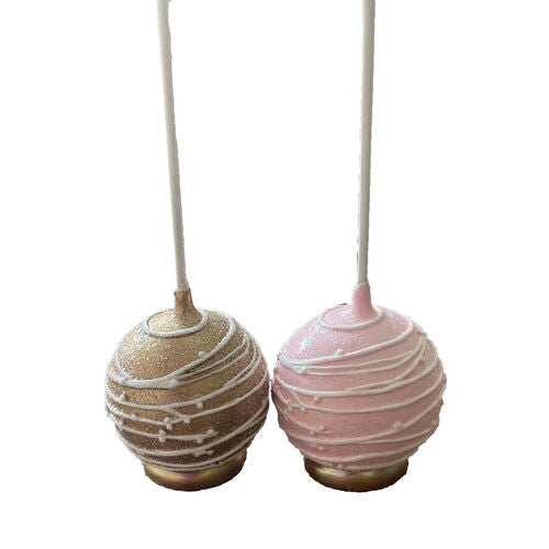 PINK AND GOLD CAKE POP ORNAMENT SET