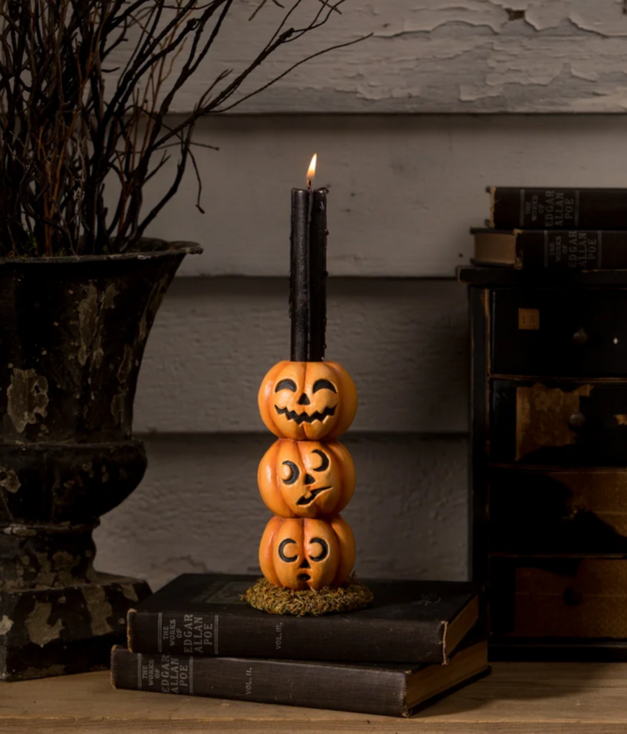 PUMPKIN STACK CANDLESSTICK