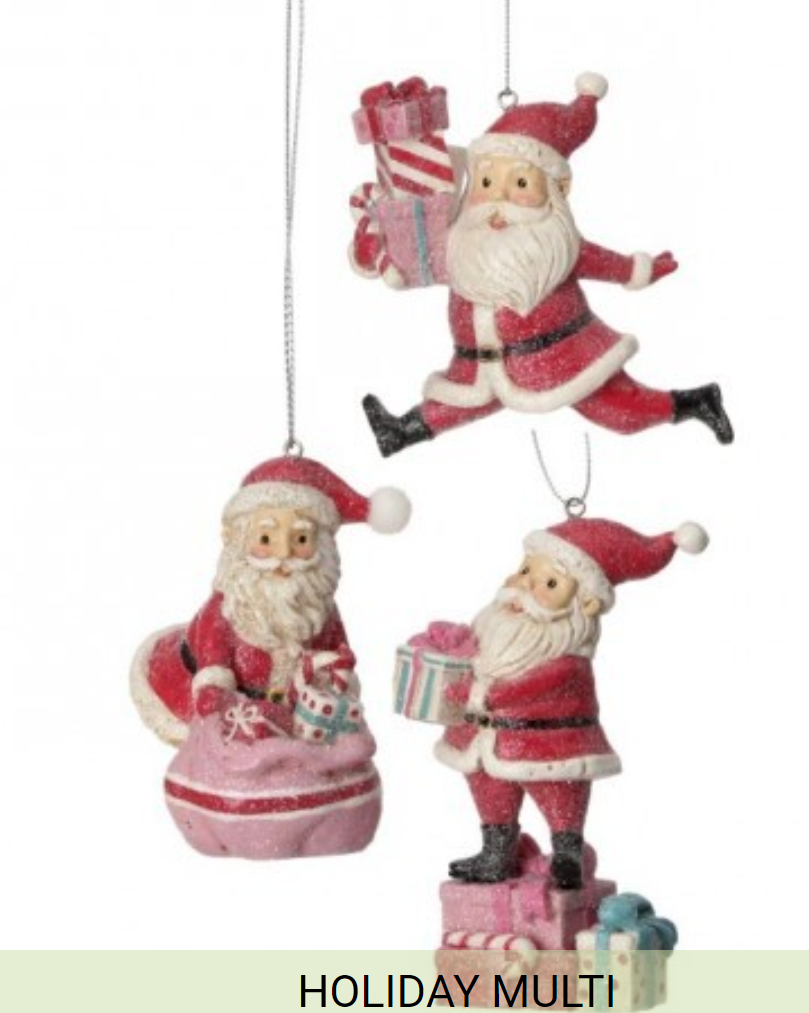 SANTA WITH GIFTS ORNAMENT SET