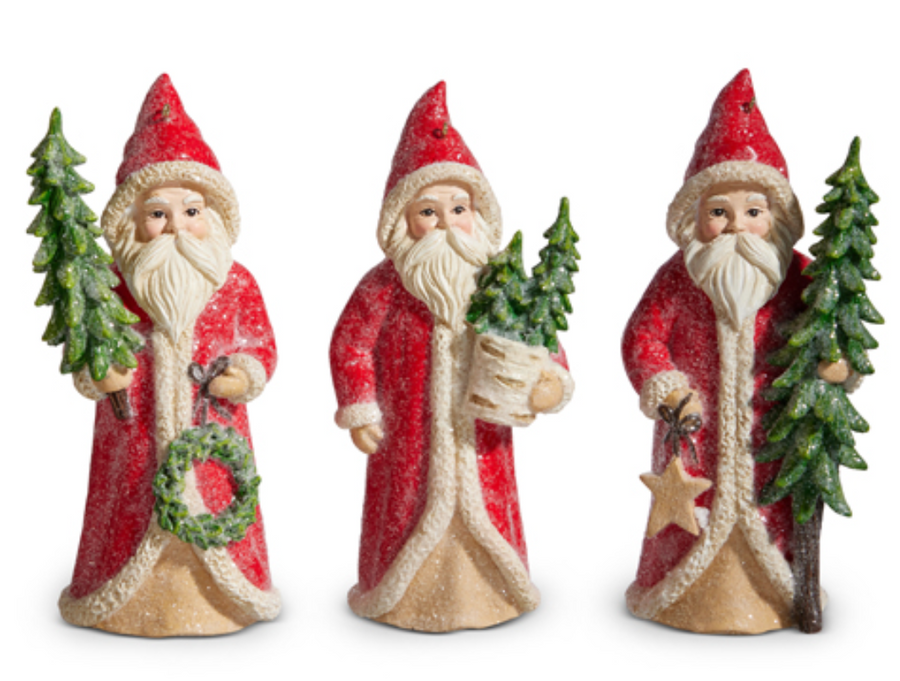 RED SANTA WITH TREE ORNAMENT