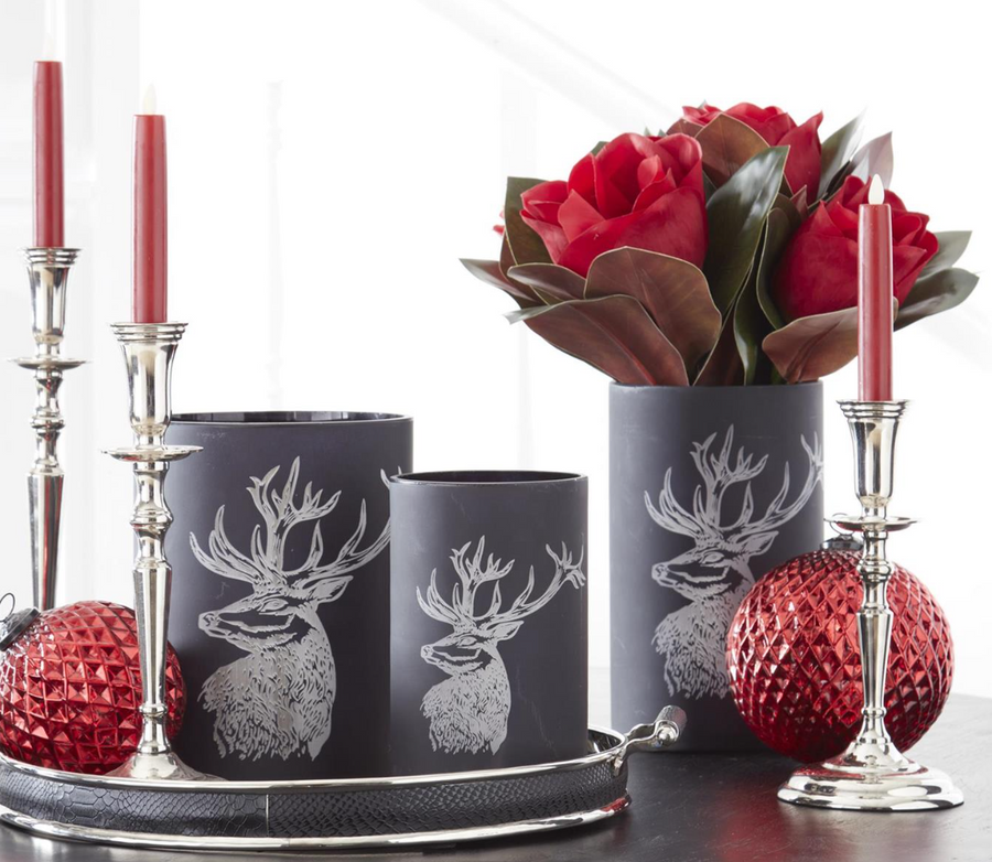 POLISHED SILVER TRADITIONAL CANDLE HOLDER SET