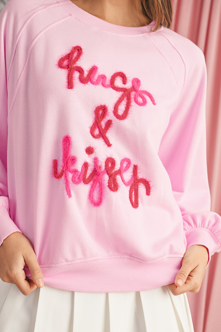 Pink Tinsel Hugs and Kisses Raglan Sleeve Sweatshirt