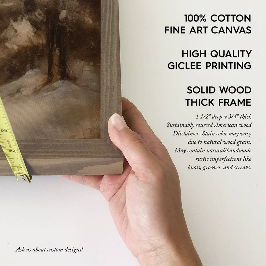 Tall Winter Pine Trees - Winter Canvas Art - Wood Framed Art