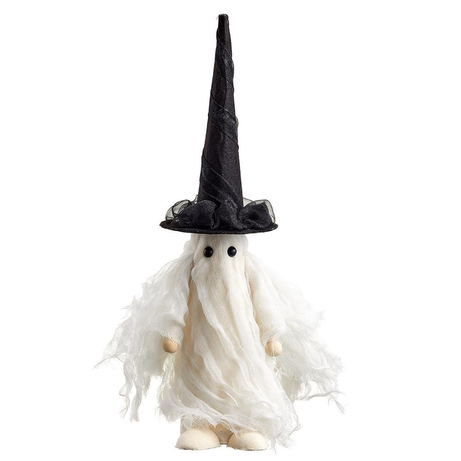 BLACK AND WHITE GHOST WITH WITCH HAT