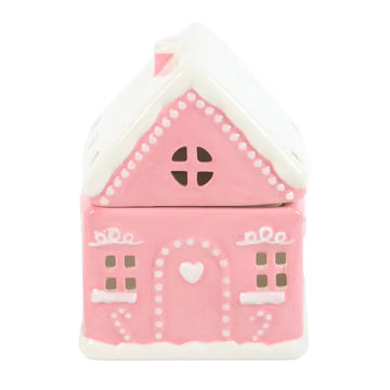 PINK GINGERBREAD HOUSE CHRISTMAS OIL BURNER