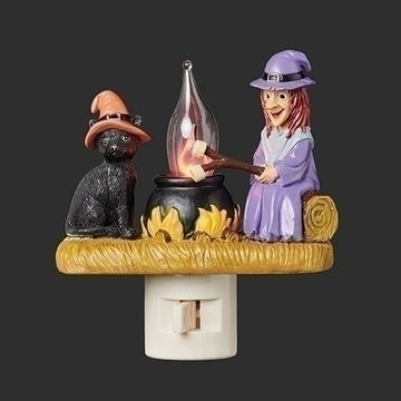 CAT AND WITCH CAMPFIRE NIGHTLIGHT