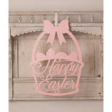 PASTEL PINK HAPPY EASTER SIGN DECORATION