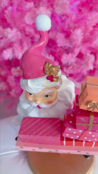 PINK RETRO SANTA WITH GIFTS