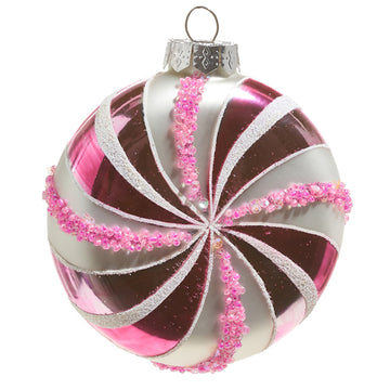 PINK PEPPERMINT ORNAMENT