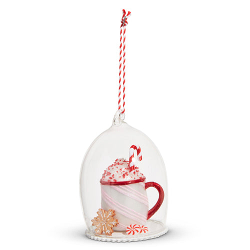 PEPPERMINT DRINK CLOCHE ORNAMENT