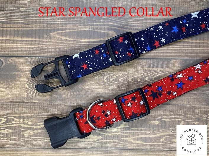 STAR SPANGLED COLLAR IN RED OR BLUE