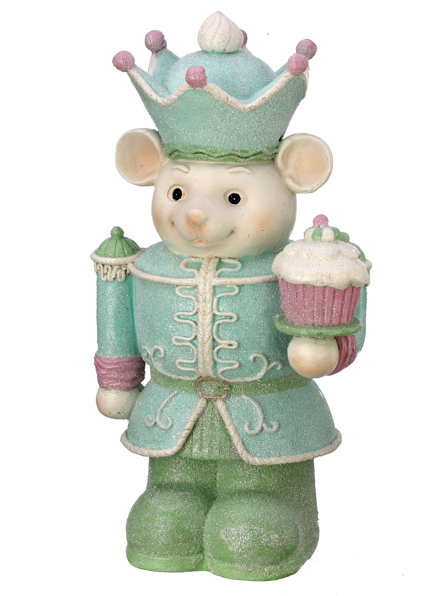 PASTEL MOUSE NUTCRACKER WITH CUPCAKE