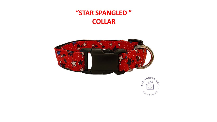 STAR SPANGLED COLLAR IN RED OR BLUE