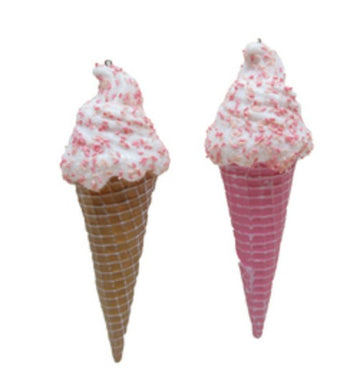 PASTEL ICE CREAM CONE ORNAMENT SET