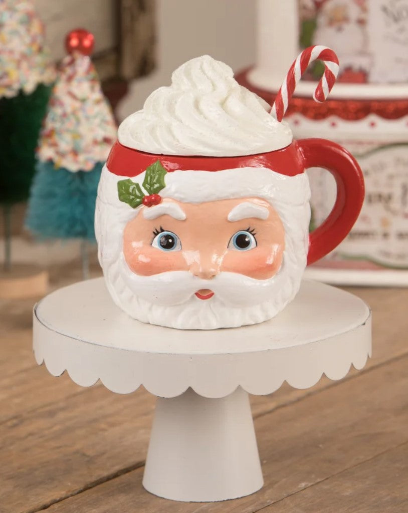 SWEET TIDINGS SANTA HEAD MUG CONTAINER