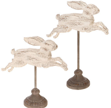 DISTRESSED BUNNY SET ON STAND