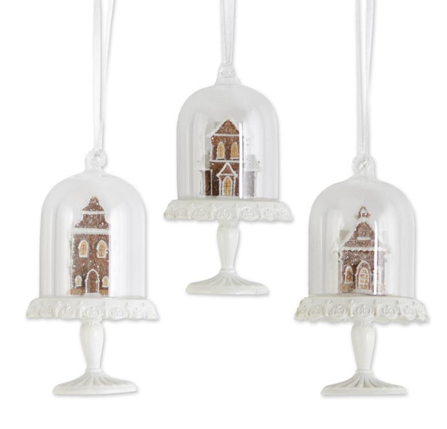 GINGERBREAD HOUSE DOME ORNAMENTS