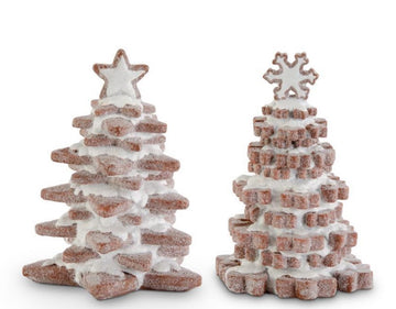 WHITE FROSTED GINGERBREAD COOKIE TREES